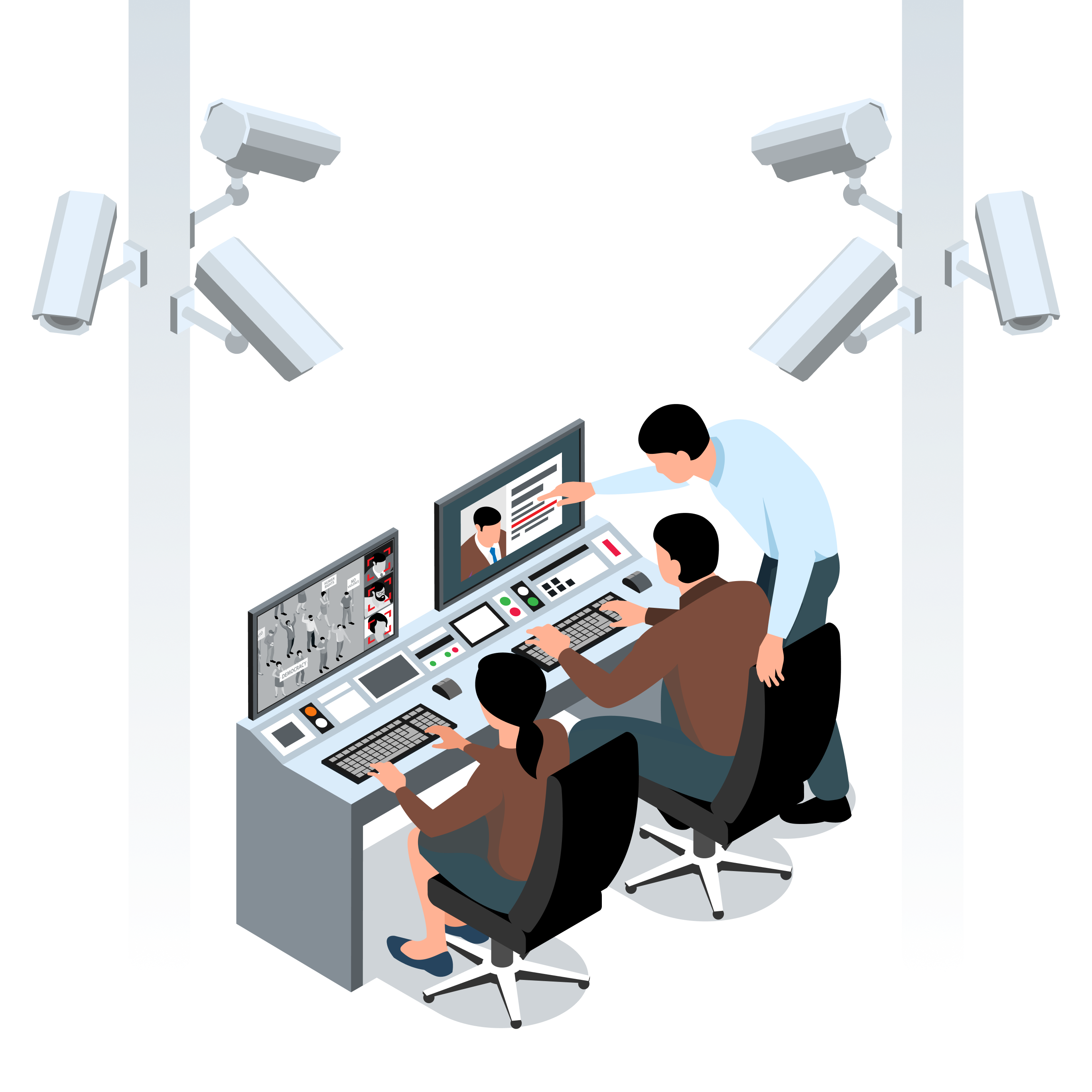 CCTV monitoring illustration